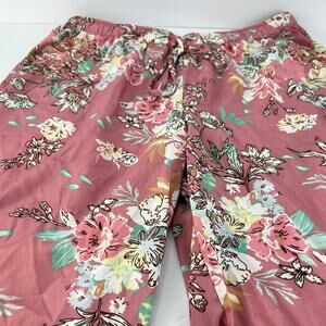 Cupcakes & Cashmere M Pink Botanical Floral Feminine Cottage Pajama Lounge Pants